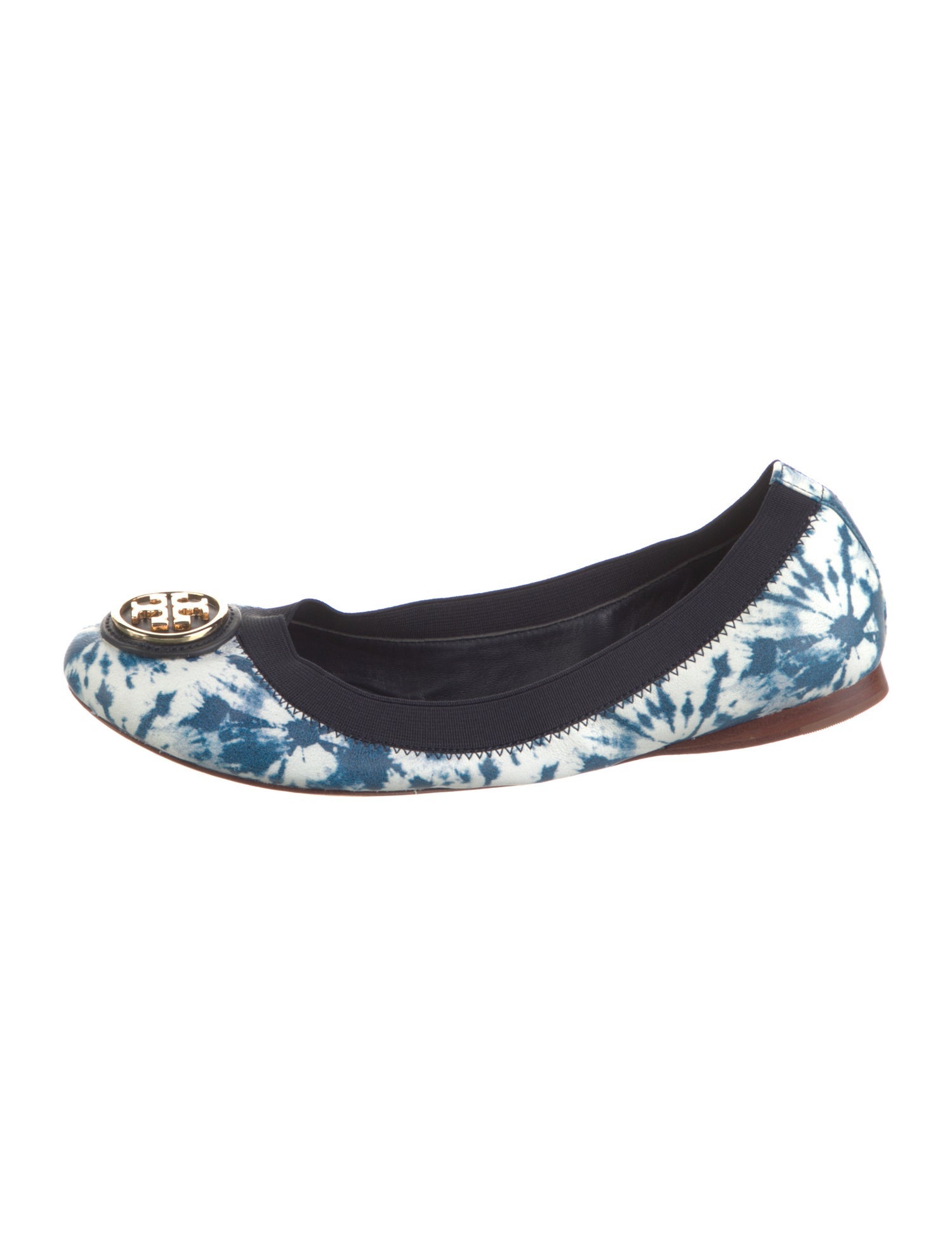 Tory Burch Leather Tie-Dye Print Ballet Flats